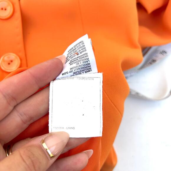 M. K. Em Kaye Vintage Bright Orange Blazer 1970s Size 4 Mod Jacket Colorful - Picture 5 of 10